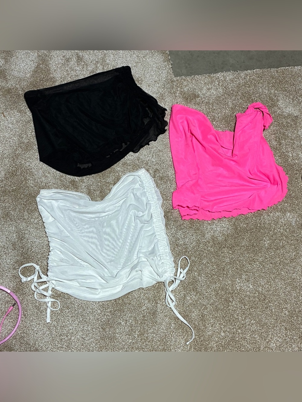 Sheer Ruched swim suit cover up skirts